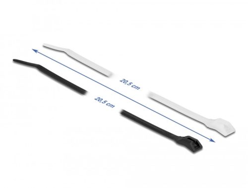 Delock kábelkötegelő (205mm/2,5mm) (100db) (black / white) (19471)