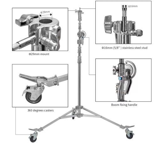 JINBEI 2in1 ACÉL LÁMPA ÁLLVÁNY (M-8) (530cm) (1.09.051306)