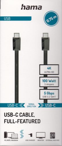 Hama USB kábel (USB-C // mini USB) (USB 2) (0,75M) (480Mbps) (200643)