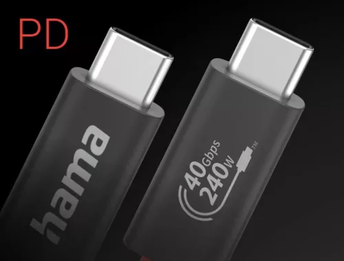 Hama USB kábel (USB-C // USB-C) (USB 4) (1M) (240W) (8K) (40Gbps) (200779)