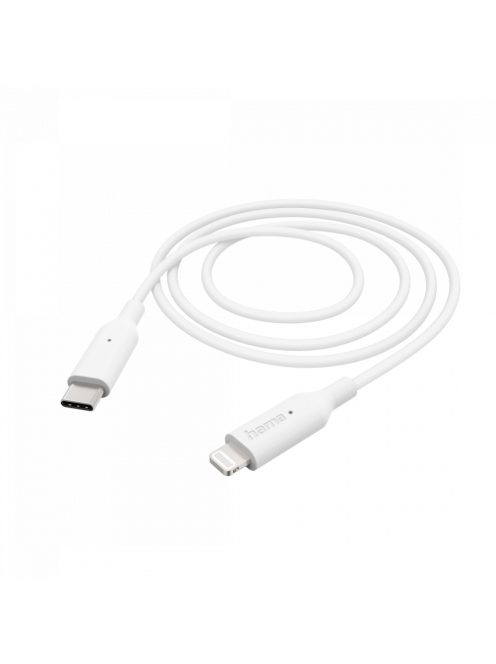 Hama adat és töltő kábel (USB-C / LIGHTNING) (1m) (white) (201598)