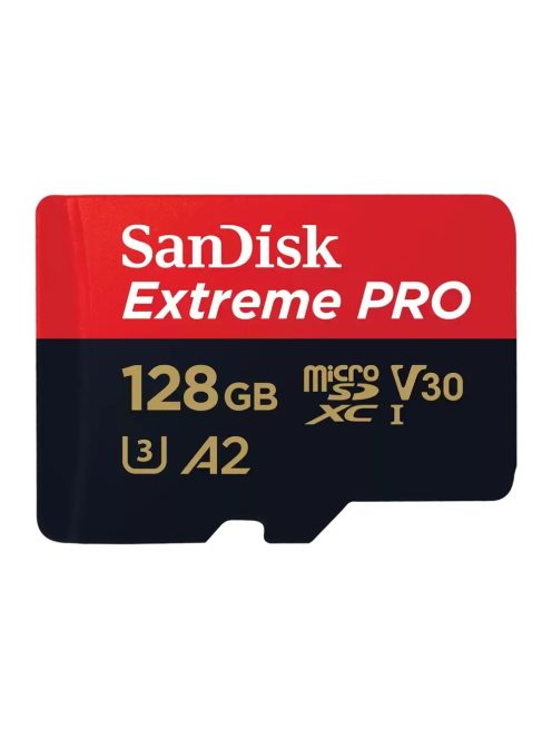 SanDisk Extreme® PRO microSDXC™ 128GB memóriakártya + adapter (UHS-I) (V30) (U3) (A2) (C10) (200MB/s) (214504)