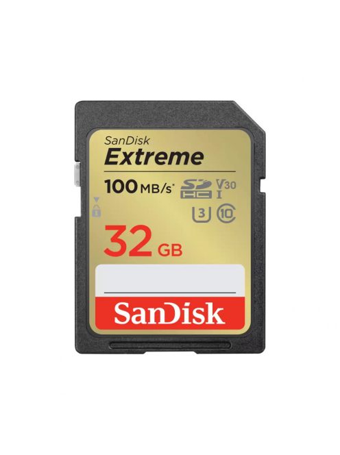 SanDisk Extreme® SDHC™ 32GB memóriakártya (UHS-I) (V30) (U3) (C10) (100MB/s) (215402)