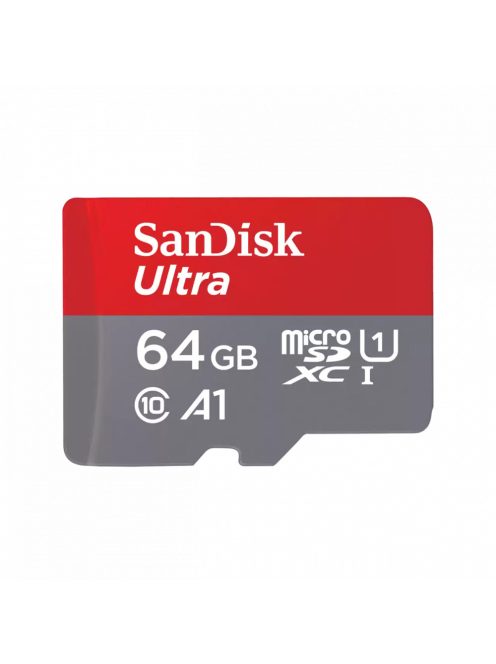 SanDisk Ultra® microSDXC™ 64GB memóriakártya + adapter (UHS-I) (140MB/s) (Class10) (A1) (215421)