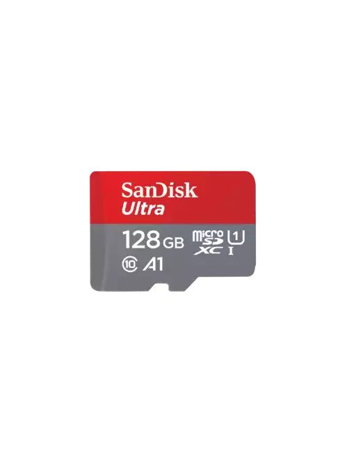 SanDisk Ultra® microSDXC™ 128GB memóriakártya + adapter (UHS-I) (140MB/s) (Class10) (A1) (215422)