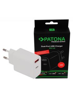   PATONA Premium PD18W USB-C // USB-A töltő (PD3.0) (white) (2584)