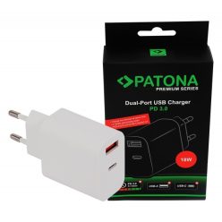   PATONA Premium PD18W USB-C // USB-A töltő (PD3.0) (white) (2584)
