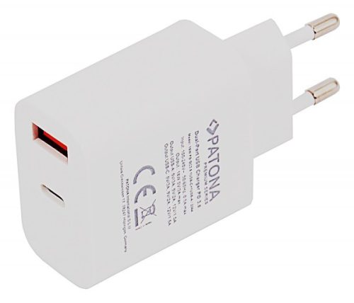 PATONA Premium PD18W USB-C // USB-A töltő (PD3.0) (white) (2584)
