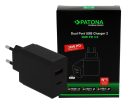 PATONA Premium PD36W USB-C // USB-A töltő (PD3.0 // QC3.0) (black) (2638)