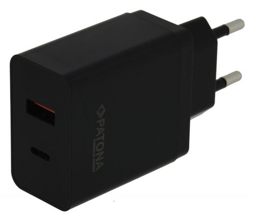 PATONA Premium PD36W USB-C // USB-A töltő (PD3.0 // QC3.0) (black) (2638)