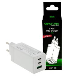   PATONA PD65W 2x USB-C // USB-A PREMIUM töltő (PD3.0 // QC3.0) (white) (2642)