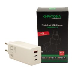   PATONA PD100W 2x USB-C // USB-A PREMIUM töltő (PD3.0 // QC3.0) (white) (2647)