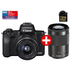   Canon EOS M50 váz (black) + EF-M 15-45mm IS STM + EF-M 55-200mm IS STM (2680C022)