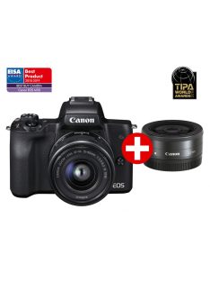   Canon EOS M50 váz (black) + EF-M 15-45mm IS STM + EF-M 22mm /2.0 STM (2680C032)