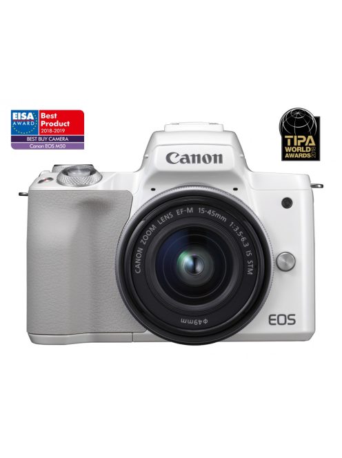 Canon EOS M50 váz (white) + EF-M 15-45mm /3.5-6.3 IS STM (2681C012)