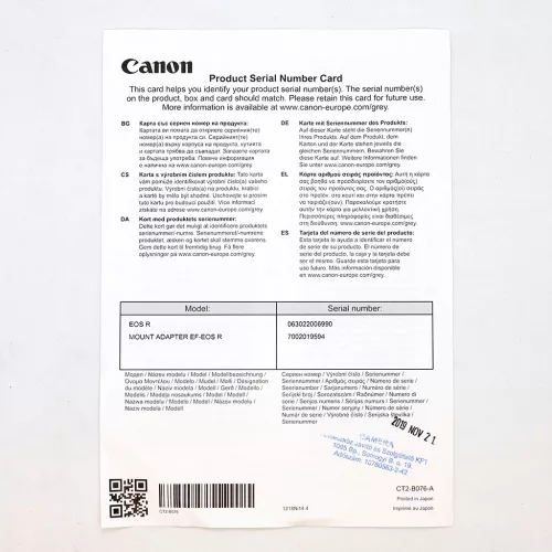 Canon EOS R váz + EF-EOS R adapter / HASZNÁLT