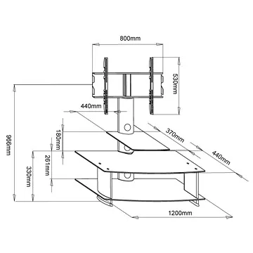 Stell SHO 1037 univerzális 30"-50" TV asztal