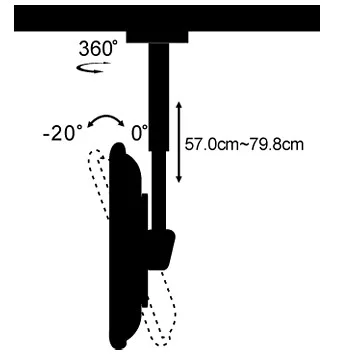 Stell SHO 1070-mennyezeti, dönthető univerzális TV tartó