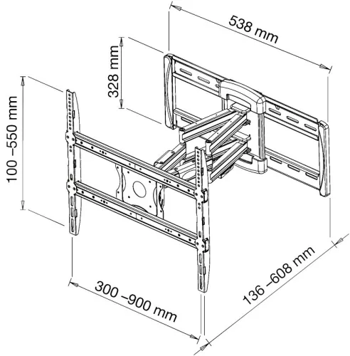 Stell SHO 8055-teleszkópos, dönthető TV tartó konzol