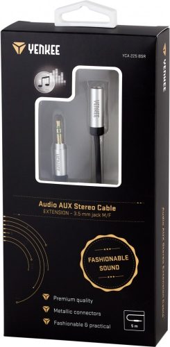 Yenkee YCA 225 BSR Sztereó Audio AUX Hosszabbító Kábel (5m) (35046235)