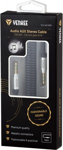 Yenkee YCA 402 BSR Sztereó Audio AUX Spirálkábel