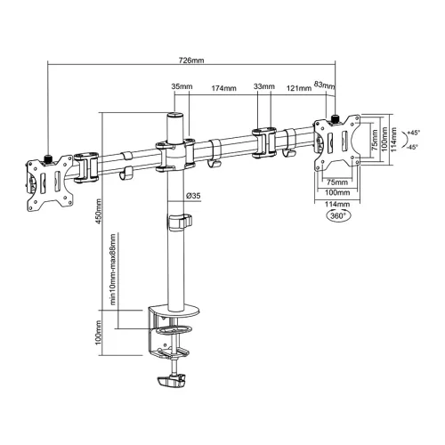Stell SOS 1020 DUAL monitortartó (35050139)