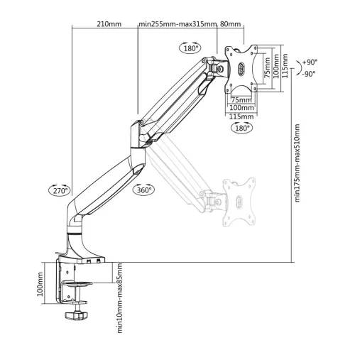 Stell SOS 2010 SINGLE monitortartó (13"-32")