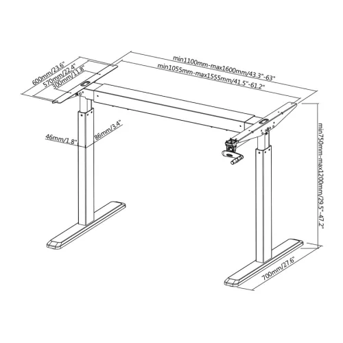 Stell SOS 3010 ülő/álló asztalkeret