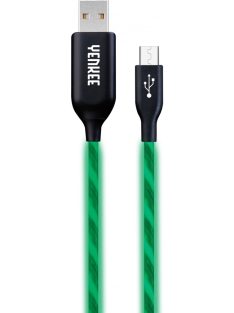   Yenkee YCU 231 kábel USB A 2.0 / micro USB (1m) (green) (LED) (35052176)