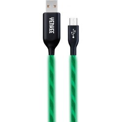   Yenkee YCU 231 kábel USB A 2.0 / micro USB (1m) (green) (LED) (35052176)