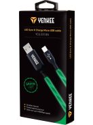Yenkee YCU 231 kábel USB A 2.0 / micro USB (1m) (green) (LED) (35052176)