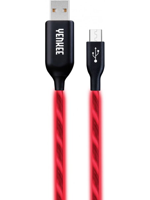 Yenkee YCU 231 kábel USB A 2.0 / micro USB (1m) (red) (LED) (35052177)