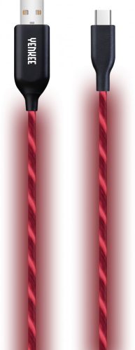 Yenkee YCU 341 kábel USB A 2.0 / USB C (1m) (red) (LED) (35053492)