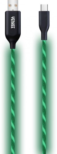 Yenkee YCU 341 kábel USB A 2.0 / USB C (1m) (green) (LED) (35053493)