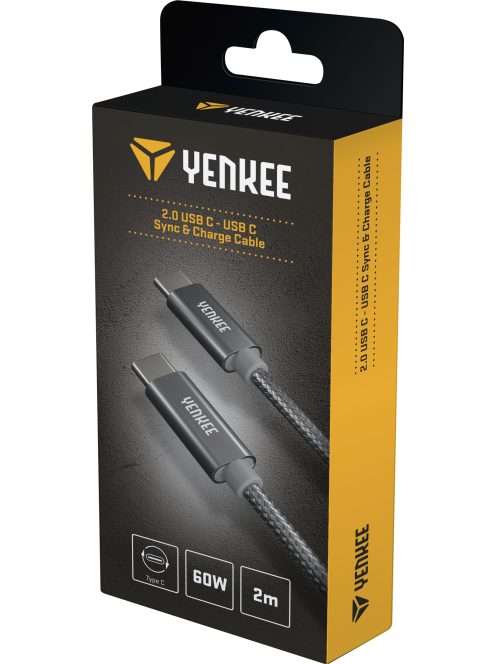 Yenkee YCU C102 SR kábel USB-C /// USB-C (2m) (silver) (35055950)