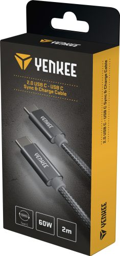 Yenkee YCU C102 SR kábel USB-C /// USB-C (2m) (silver) (35055950)