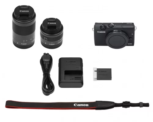 Canon EOS M200 (black) + EF-M 15-45mm / 3.5-6.3 IS STM + EF-M 55-200mm / 4.5-6.3 IS STM (3699C018)