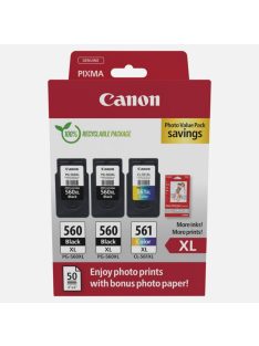   Canon PG-560XL (2x) // CL-561XL (1x) (+50db 10x15cm papír) multipack (42,9ml) (3712C012)