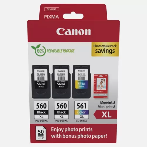 Canon PG-560XL (2x) // CL-561XL (1x) (+50db 10x15cm papír) multipack (42,9ml) (3712C012)