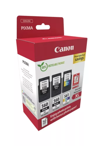 Canon PG-560XL (2x) // CL-561XL (1x) (+50db 10x15cm papír) multipack (42,9ml) (3712C012)