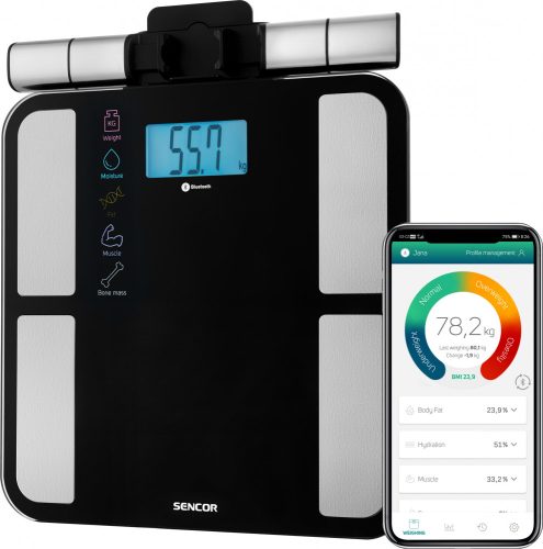 Sencor SBS 8800BK személyi fitnesz mérleg (Bluetooth) (41008880)
