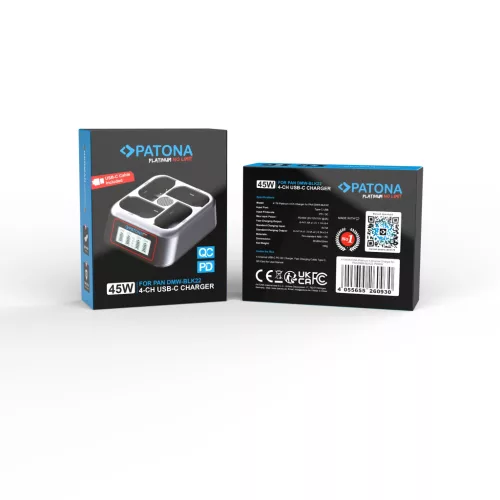 PATONA (QUAD) (LCD) akkumulátor töltő // Battery Charger (for Panasonic DMW-BLK22) (4176)