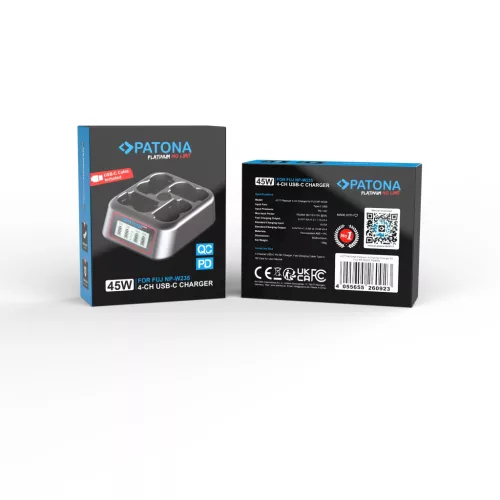 PATONA (QUAD) (LCD) akkumulátor töltő // Battery Charger (for Fuji NP-W235) (4177)