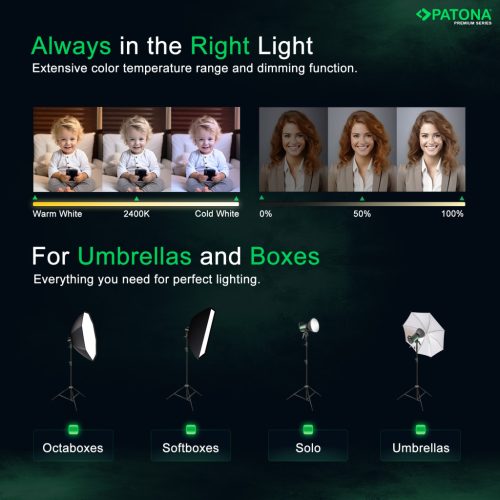 PATONA ML-1200 PREMIUM studio LED lámpa (120W) (COB) (4198)