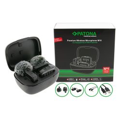   PATONA PREMIUM M16 vezeték nélküli mikrofon KIT (2TX + 1RX + Charging Case) (4218)