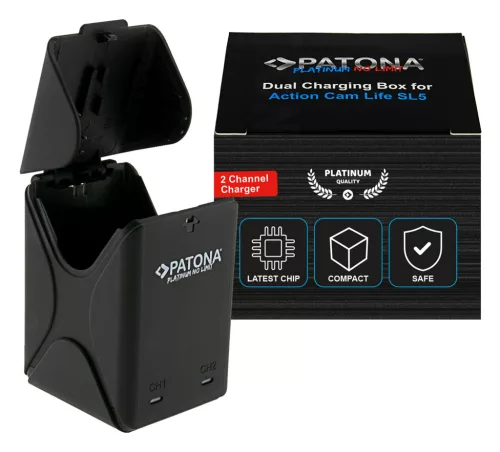 PATONA PLATINUM akkumulátor töltő (DUAL) (for PATONA Action Cam Life SL5) (4229)