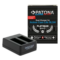   PATONA PLATINUM akkumulátor töltő (DUAL) (for PATONA Action Cam Life SL3 // SL4) (4230)