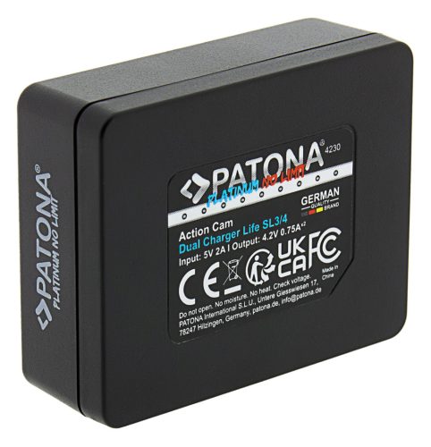 PATONA PLATINUM akkumulátor töltő (DUAL) (for PATONA Action Cam Life SL3 // SL4) (4230)