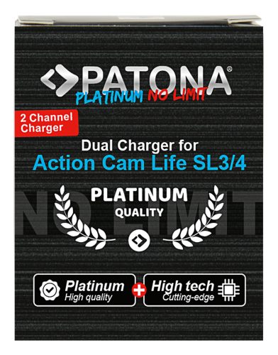 PATONA PLATINUM akkumulátor töltő (DUAL) (for PATONA Action Cam Life SL3 // SL4) (4230)