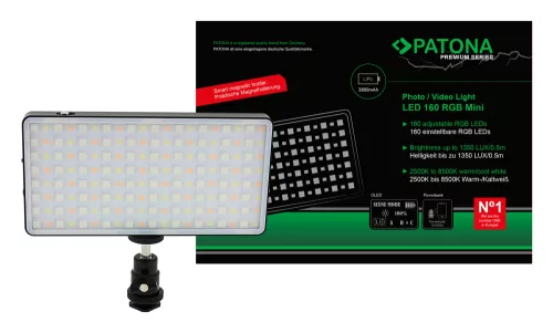 PATONA PREMIUM LED 160 RGB mini fotós és videó lámpa (4290)